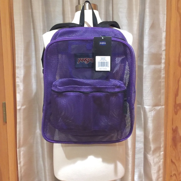 purple mesh backpack